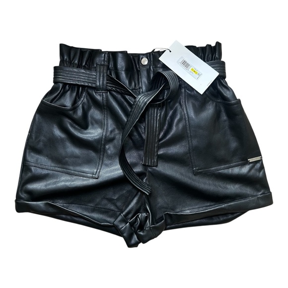 Calvin Klein Women’s Black Faux Leather Shorts, NWT, Size Medium - Picture 3 of 5